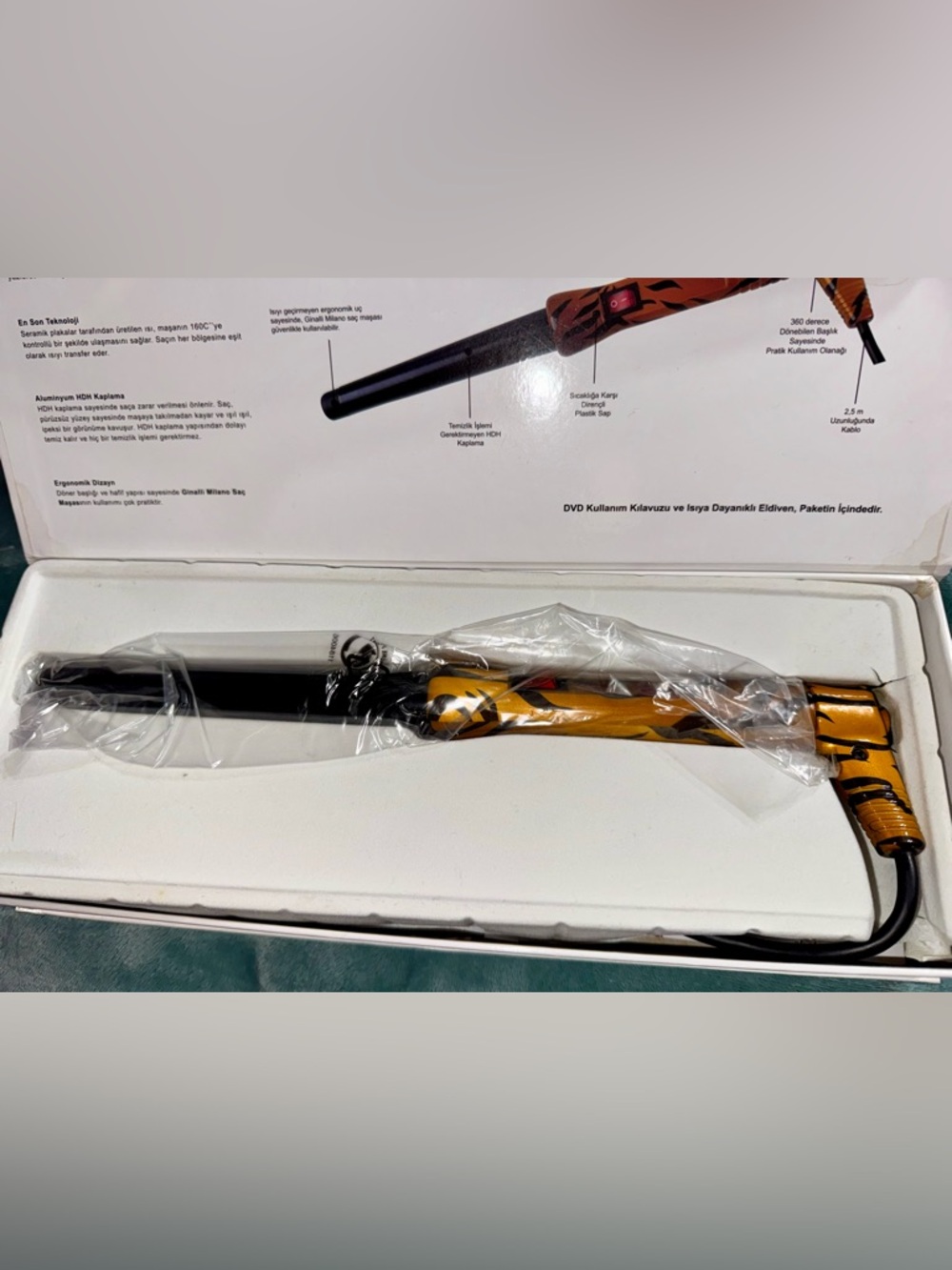 Milano White and Black Decorative Curling Iron Box